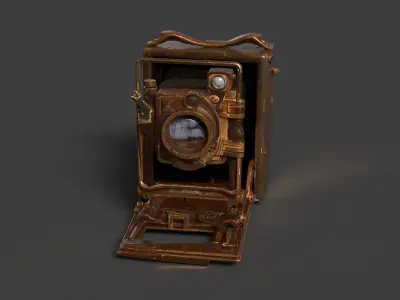 Old camera  Low-poly 3D model