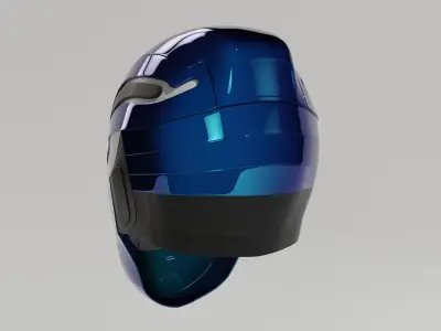 futuristic helmet ninja Low-poly 3D model
