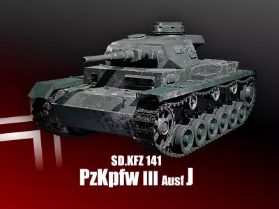 PzKpfw III - Panzer 3 - Ausf J Blender 3D Models 3D model