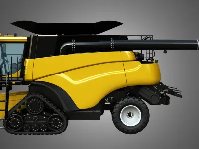 NH - CR 9070 Combine Harvester - with Rubber Tracks System 3D model