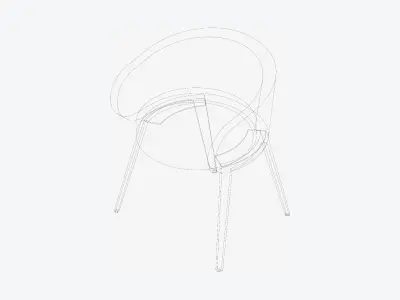 Furniture - Chair - Contemporary - Right - Low - Back Low-poly 3D model