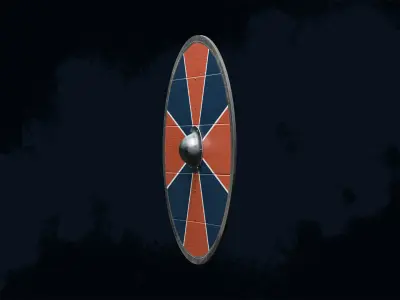 Viking shield 1 - Freshforged Low-poly 3D model