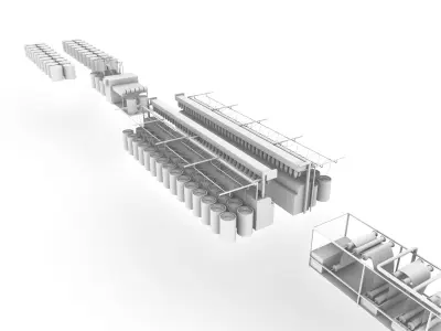Denim-textile Manufacturing Machines 3D model