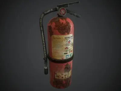 Old Fire Extinguisher Low-poly 3D model get