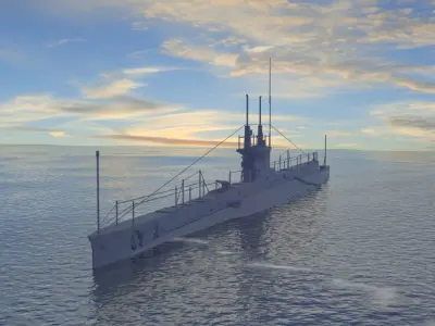 HMS E Class - Submarines Low-poly 3D model