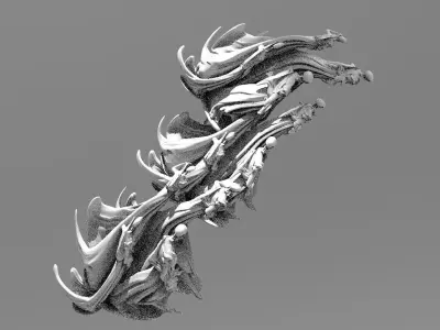 Scull Ghosts Sculptures small 3D model