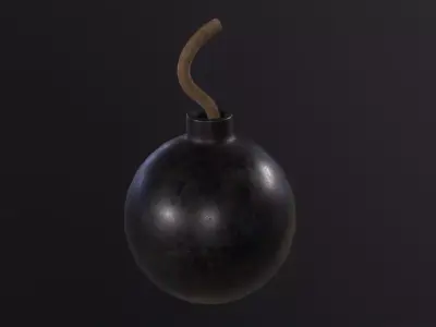 Rounded Bomb 3D Model Low-poly 3D model