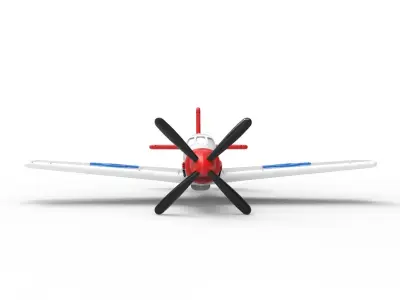 Red tailed P-51D airplane 3D print model