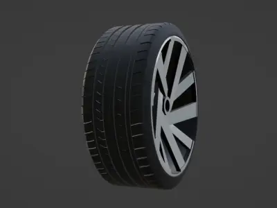 Sport concept wheel Low-poly 3D model