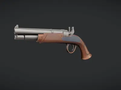 antique flintlock pistol 3D model