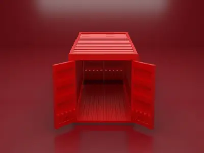 Shipping Container 20ft Low-poly 3D model purchase