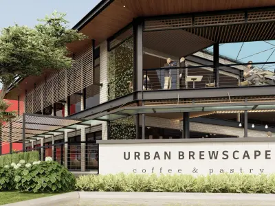 UrbanBrewscape Coffee Shop 3D model