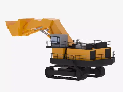 Excavator Construction EX5500 Simplified Low-poly 3D model