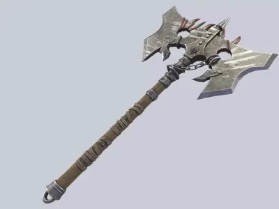 Orc axe Low-poly 3D model