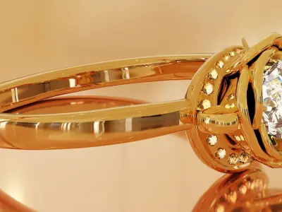 Rose diamond Ring 3D model