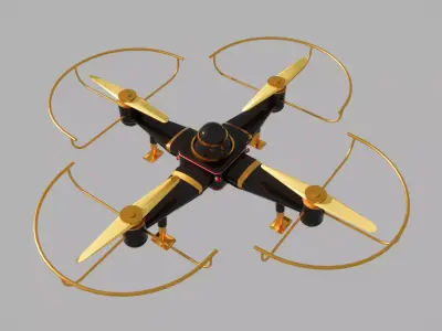 Premium Quadrotor Drone Low-poly 3D model