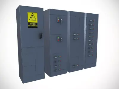 Factory Fuses Set Low-poly 3D model