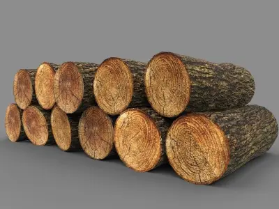 Wooden Logs Low-poly 3D model purchase