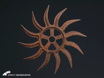 Antique Rusty Wheel 3D model