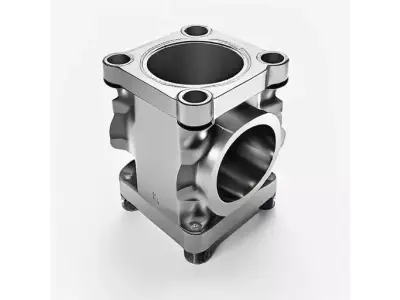 Industrial Factory Pipe Manifold Block for 3D print 3D model