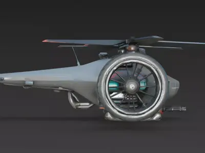 Sci-Fi Armed Hybrid Combat Drone 3D Model Low-poly 3D model