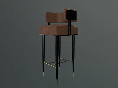 Bar Chair Low-poly 3D model