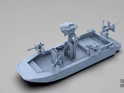 SOC-R River Patrol Boat with Armaments  3D print model