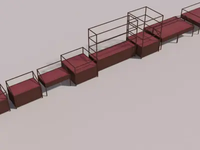 Antique museum rack furniture 3D model