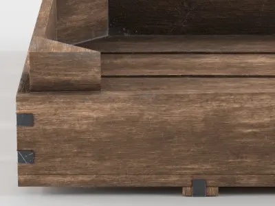 Wooden crates PBR Free low-poly 3D model