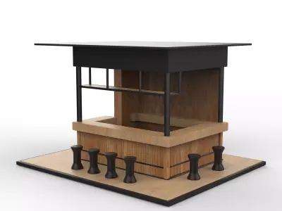  coffee bar counter 3D model