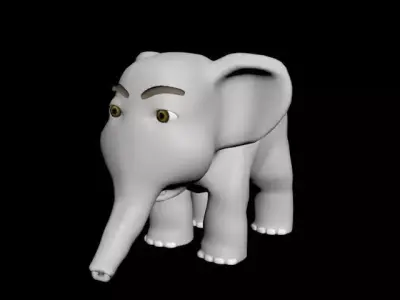 Baby Elephant Cartoon - Max - Rigged 3D model