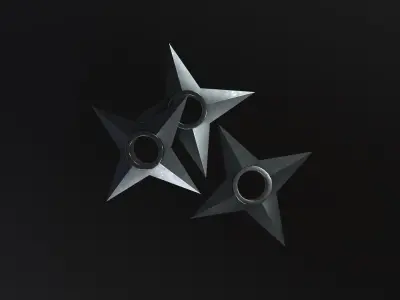 Shuriken 3D Model Low-poly 3D model