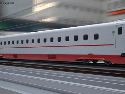 High Speed Passenger Intermediate Car with Interior 3D model
