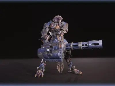 TP Animations Gatling Low-poly 3D model