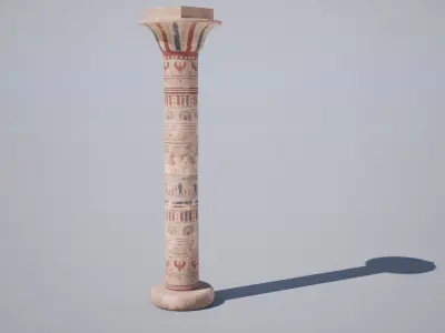 Egyptian Column  Low-poly 3D model