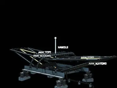 Animated tram pantograph Low-poly 3D model