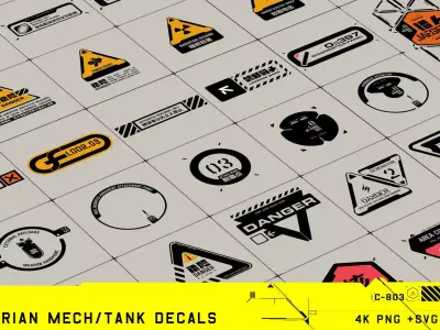 Utilitarian Mech-Tank Decals Texture
