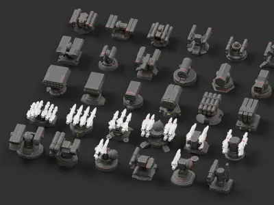 Missile and Rocket Launcher Pack Low-poly 3D model