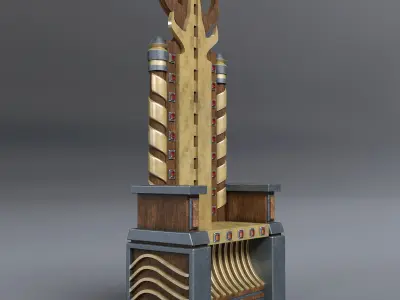 THRONE-1 golden throne 3D model