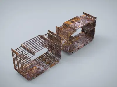 Construction Ship Low-poly 3D model