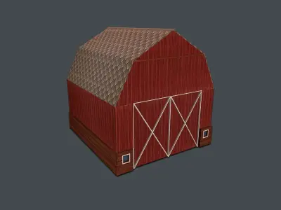 Barn Hand Painted Low-poly 3D model