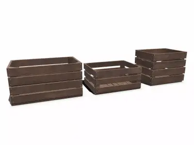 Wooden Crates Low-poly PBR Free low-poly 3D model