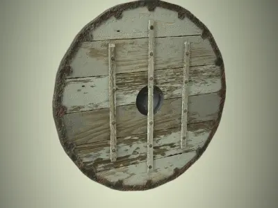 Low-Poly Viking Shield Editorial License Low-poly 3D model