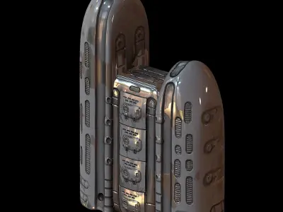 sci fi building 3d model scifi Low-poly Low-poly 3D model  Low-poly 3D model