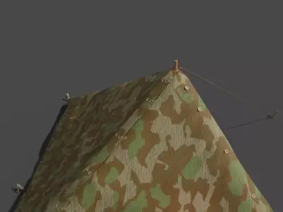 Wehrmacht tent - Halbzelt Low-poly 3D model