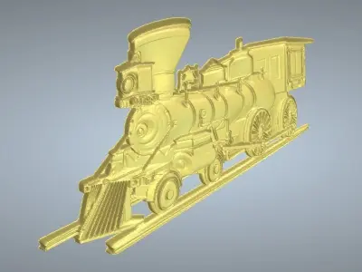 TRAIN LOCOMOTIVE 3D RELIEF CNC CARVING 3D print model
