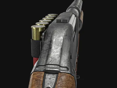 Japanese Shotgun Low-poly 3D model