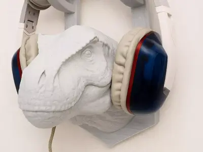 T-Rex Headphone Stand Highly Detailed Dinosaur Free 3D print model