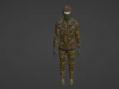 Soldier - III Low-poly 3D model