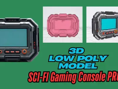 Sci Fi Gaming Console for Realistic Games and Animations Low-poly 3D model